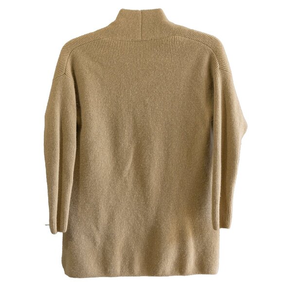 Gentle Herd Cardigan Cashmere Tan Beige Neutral Open Front Long Sleeve Sweater - Picture 2 of 8